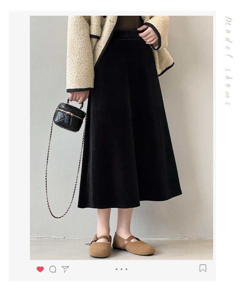 Женская зимняя бархатная юбка 2023 оптом из Китая