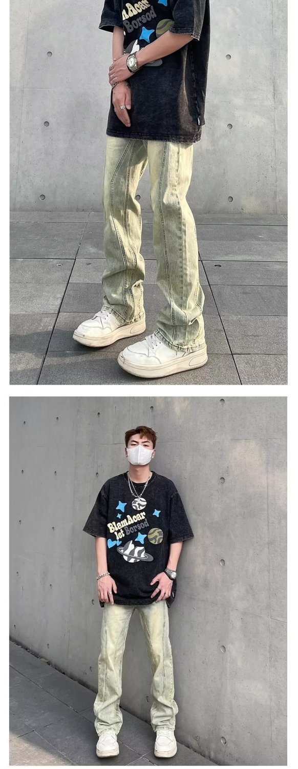 Мужские джинсы с эффектом выцветания оптом из Китая