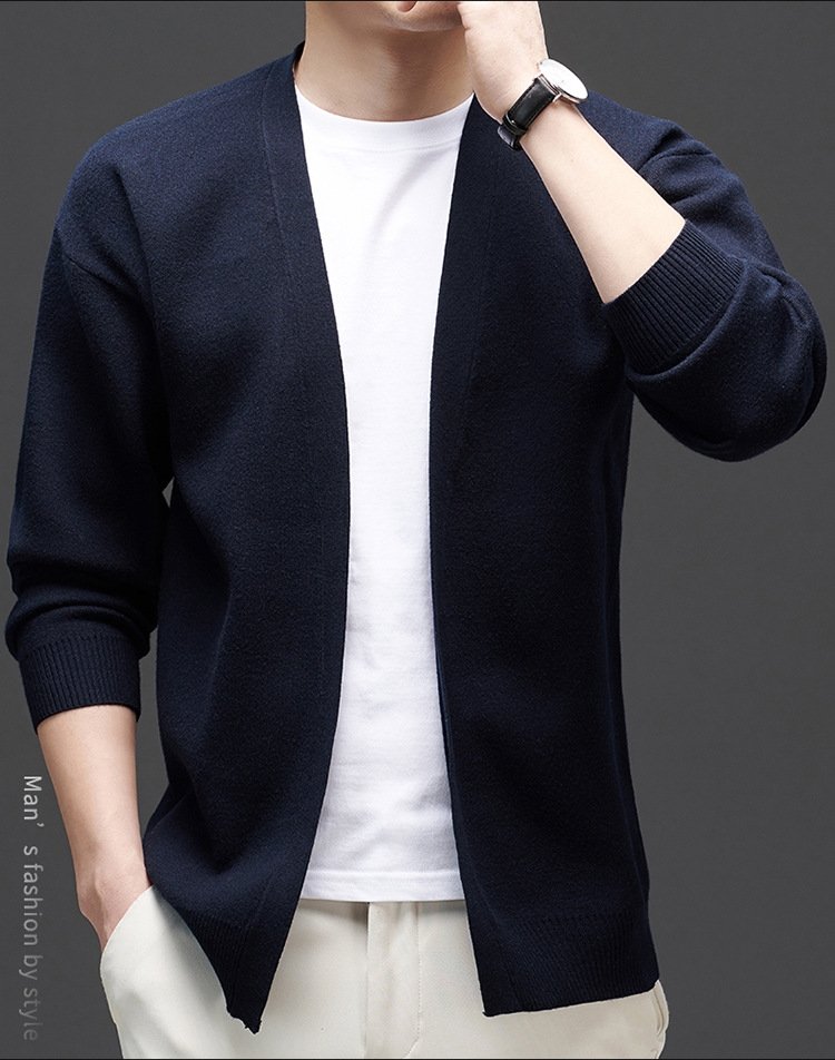 Мужская вязаная кардиган весна-осень оптом