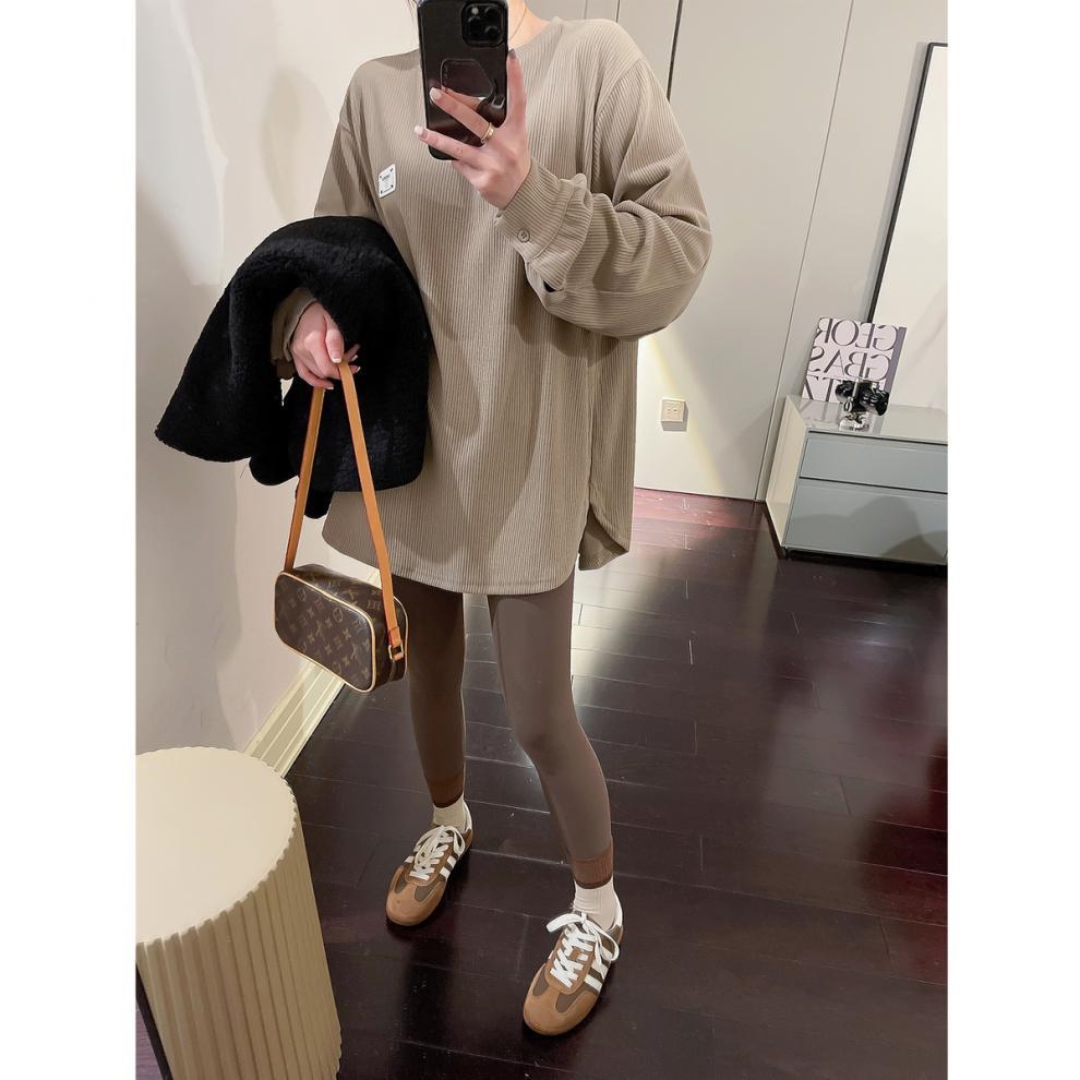 Толстовка с удлиненным рукавом и круглым вырезом оптом из Китая