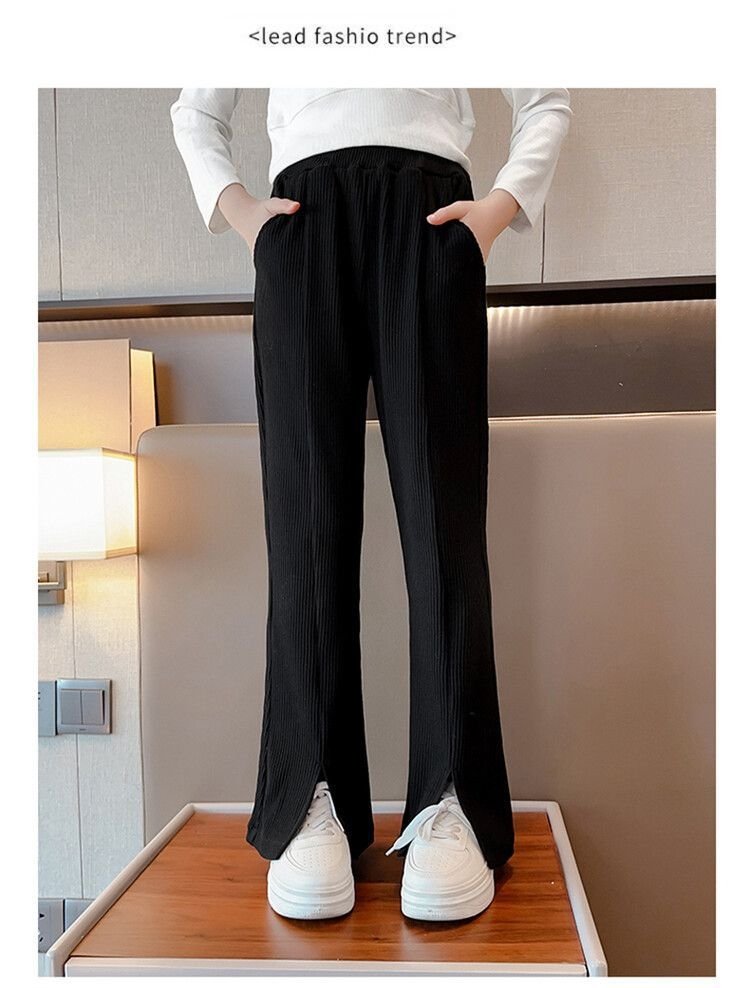 Детские летние широкие брюки с разрезами оптом