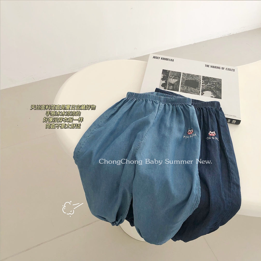 Детские летние джинсы с вышивкой оптом из Китая