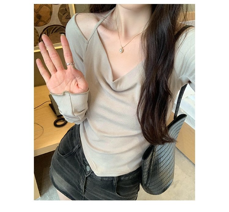 Толстовка с длинным рукавом и завышенным воротником оптом