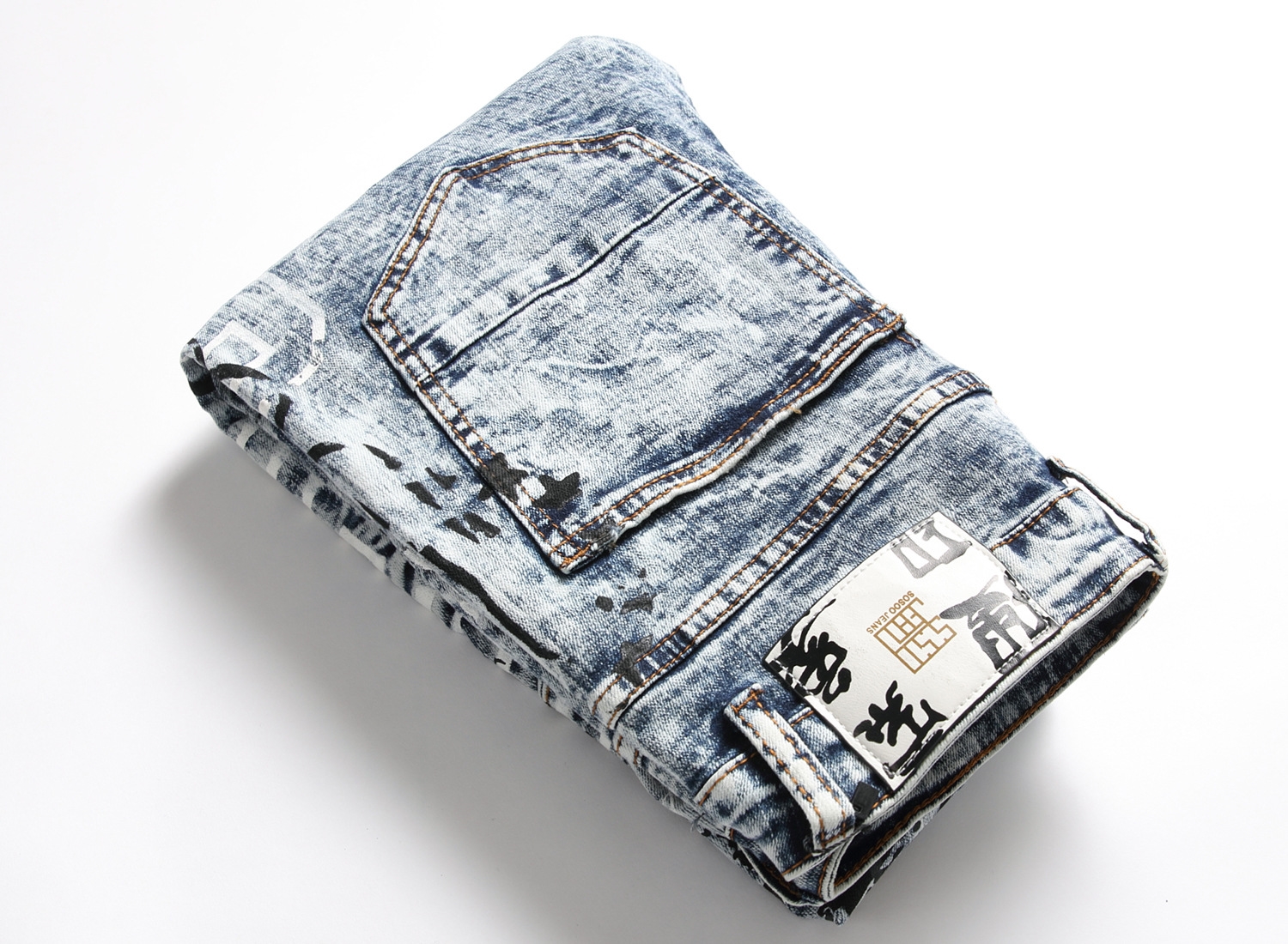 Мужские джинсы с вышивкой и принтом оптом из Китая