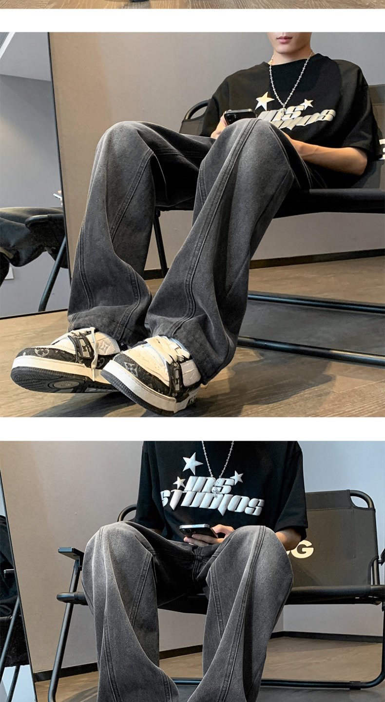 Мужские джинсы в стиле Vibe с черным градиентом оптом из Китая