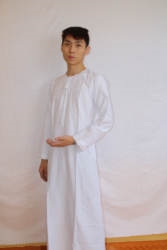 Мужской длинный халат с круглым воротом оптом из Китая