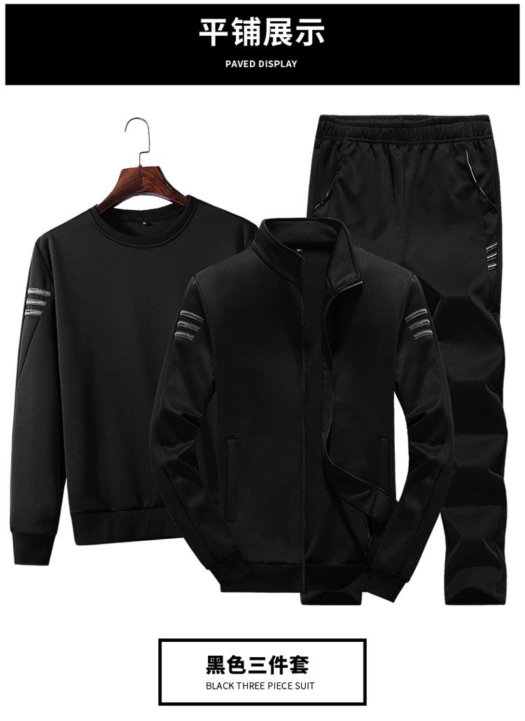 Кроссбордерный 2023 осенне-зимний новый молодежный корейский костюм мужской досуг спортивный костюм мужской трендовый трехкомпонентный оптом из Китая