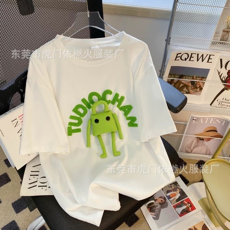 Футболка с коротким рукавом из 100% хлопка 2023 летней коллекции оптом