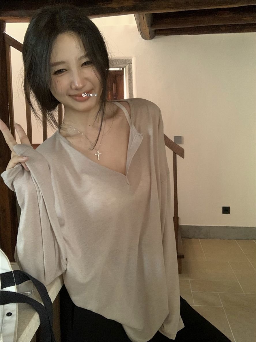 Летняя женская футболка с длинным рукавом и V-образным вырезом оптом