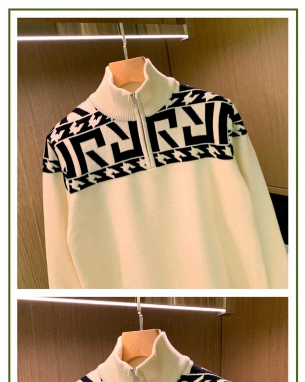 Мужской свитер с полувысоким воротником и узором оптом