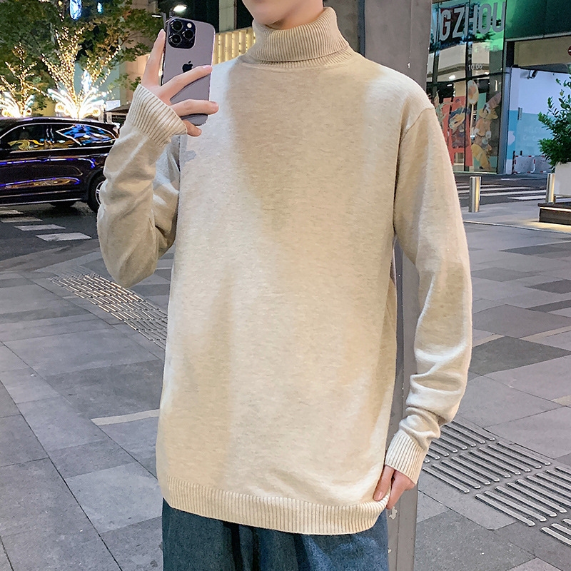 Мужская теплая свитер-поло с высоким воротником оптом из Китая