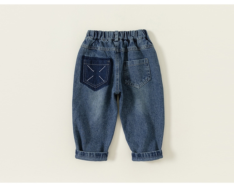Детские джинсы с карманами в стиле ханбок для мальчиков оптом из Китая