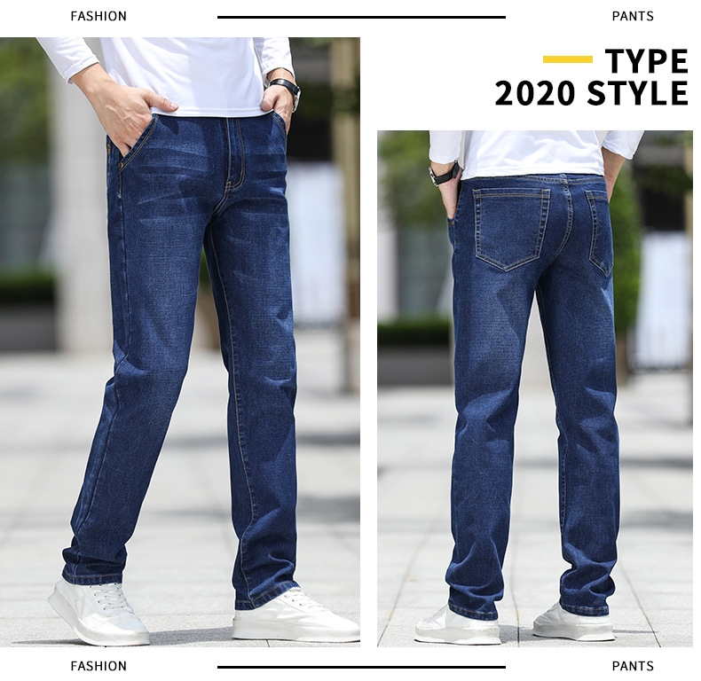 Мужские джинсы прямого кроя с карманами оптом из Китая