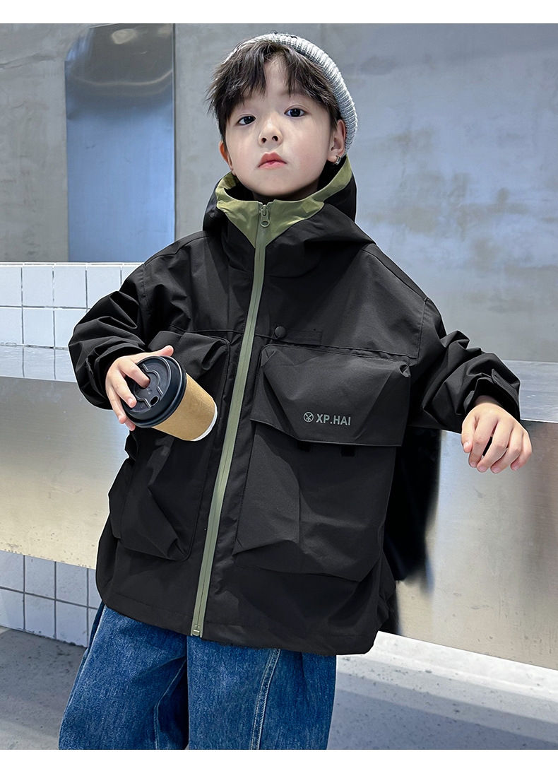 Детская мужская рабочая куртка весна-осень 2024 оптом из Китая