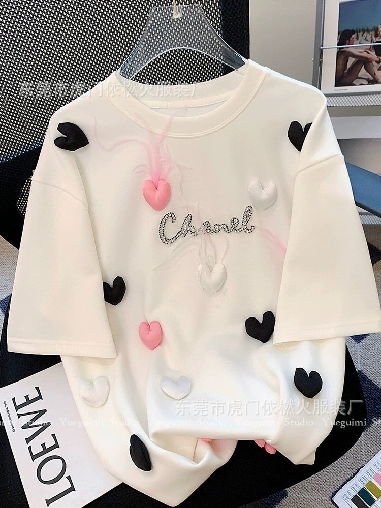 Футболка с коротким рукавом из 100% хлопка 2023 летней коллекции оптом