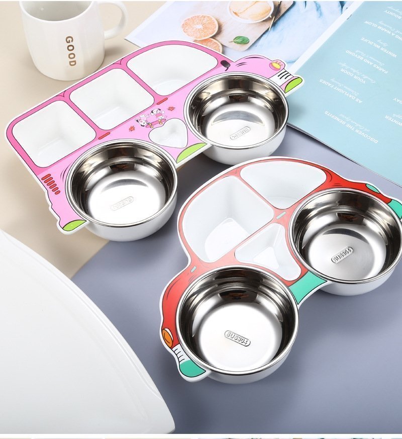 Детская тарелка из нержавеющей стали с разделением на секции оптом