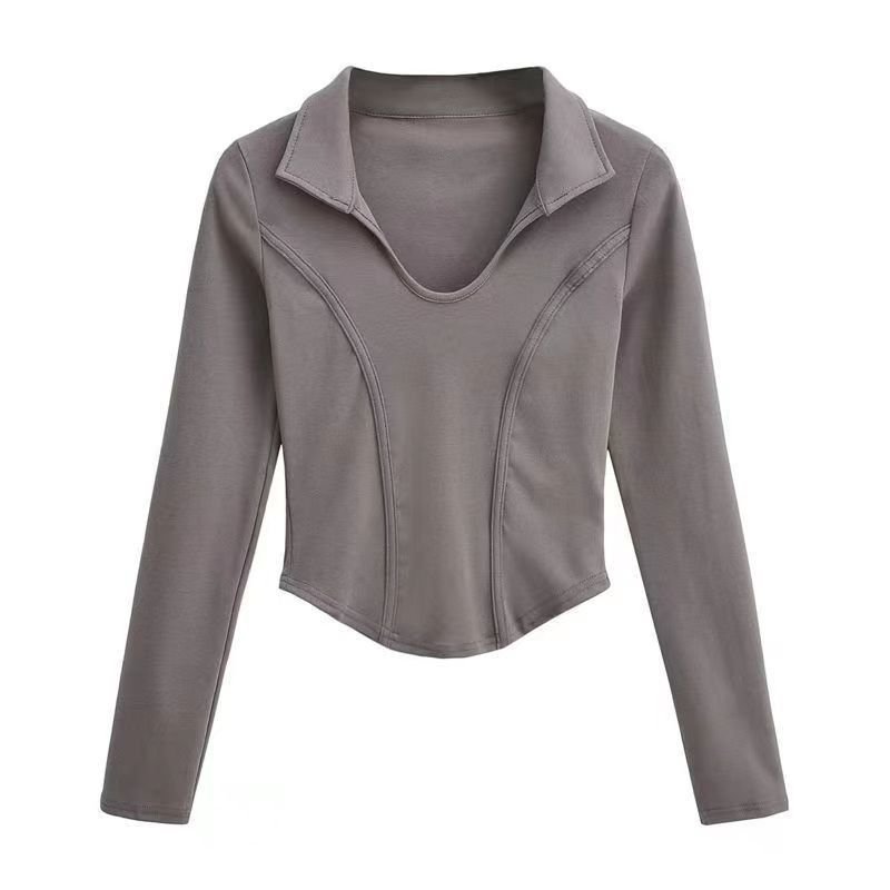 Длинный свитер с удлиненным воротником U-образного выреза оптом