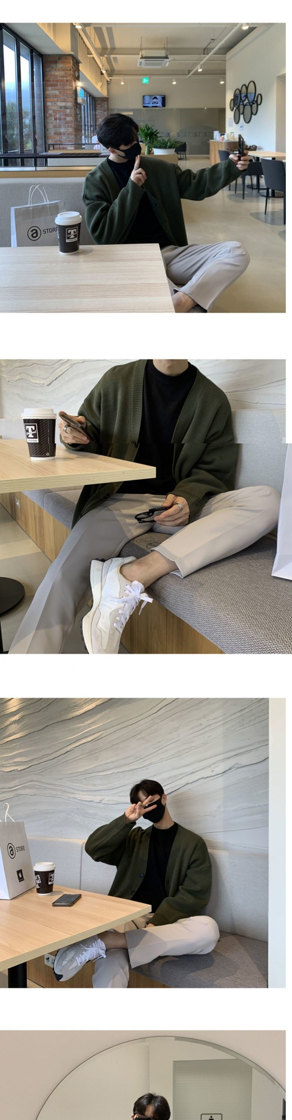 Хлопковый мужской свитер в стиле хантун с V-образным вырезом оптом