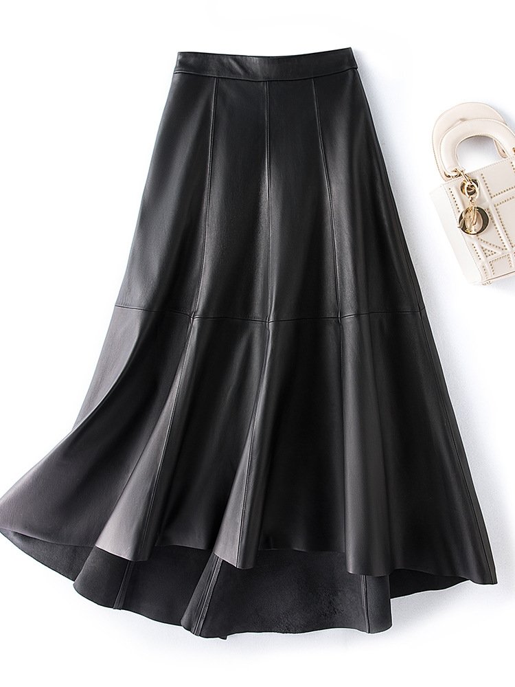 Длинная юбка из овечьей кожи оптом из Китая