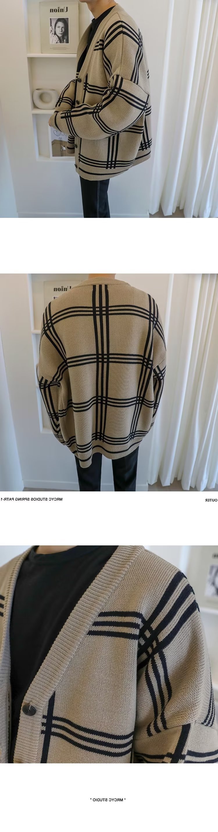 Мужская кардиган-свитер в стиле хипстер оптом