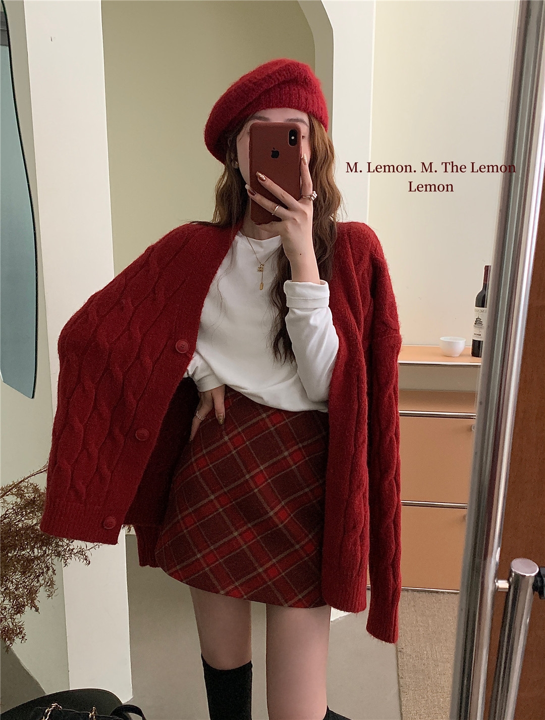 Женская шерстяная мини-юбка в клетку оптом из Китая