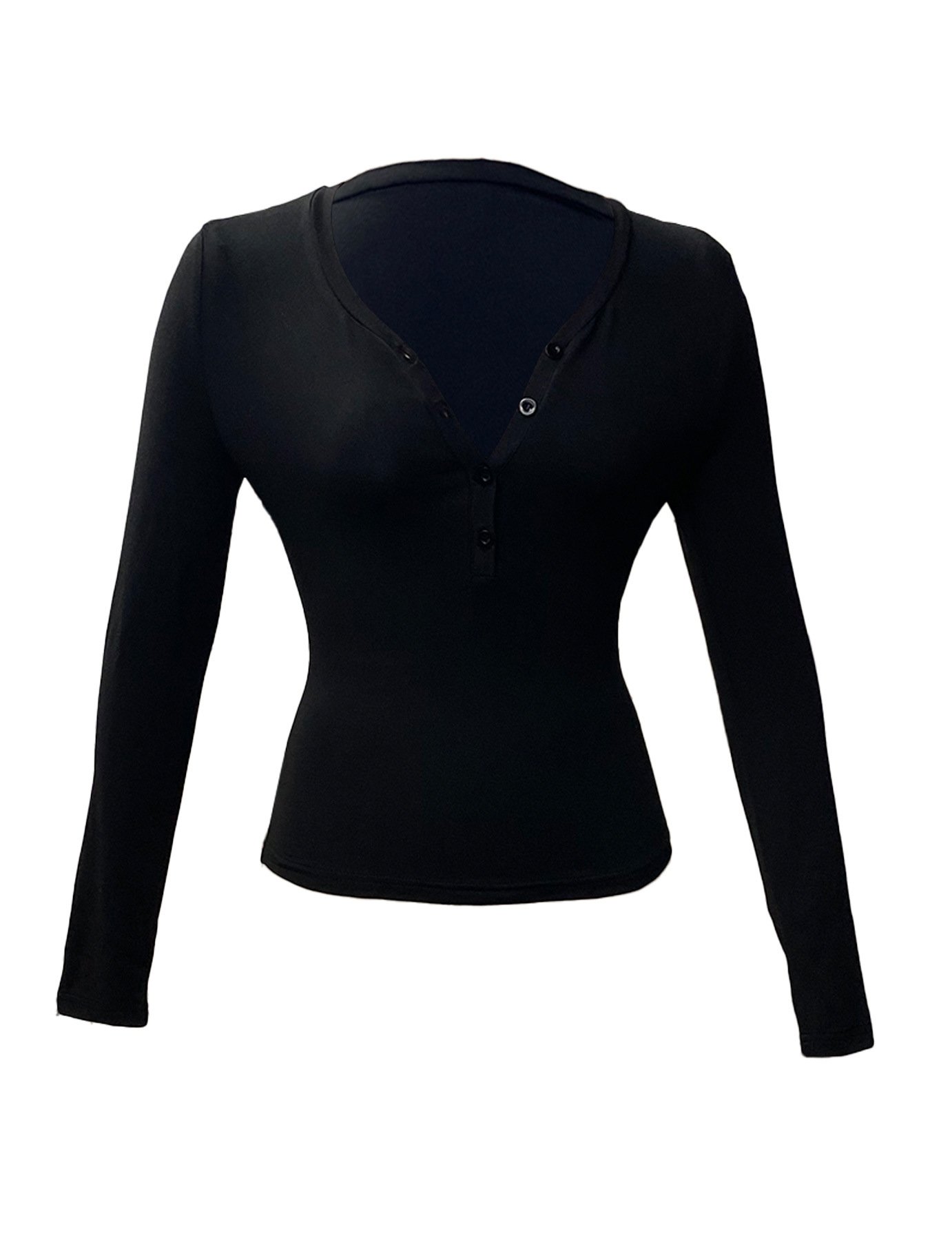 Женская блузка с длинным рукавом и V-образным вырезом оптом