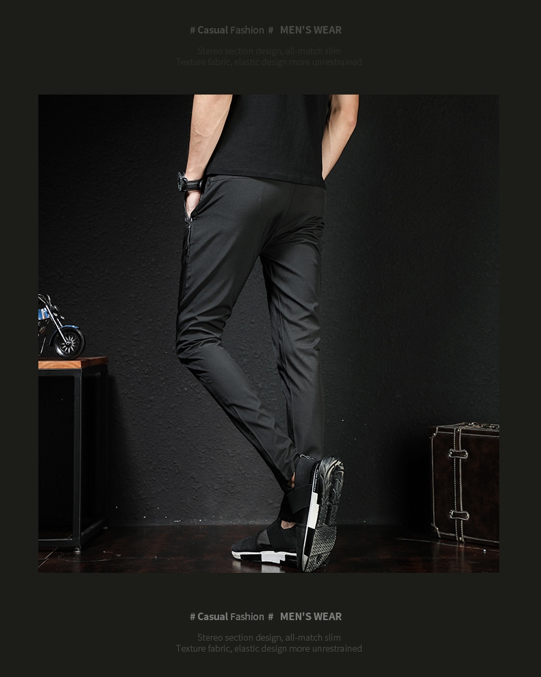 Мужские брюки весна новый корейский тренд молодежные стильные мужские большого размера спортивные джинсы оптом из Китая
