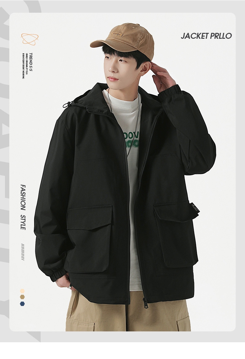 Мужская ветровка с капюшоном 2023 оптом из Китая