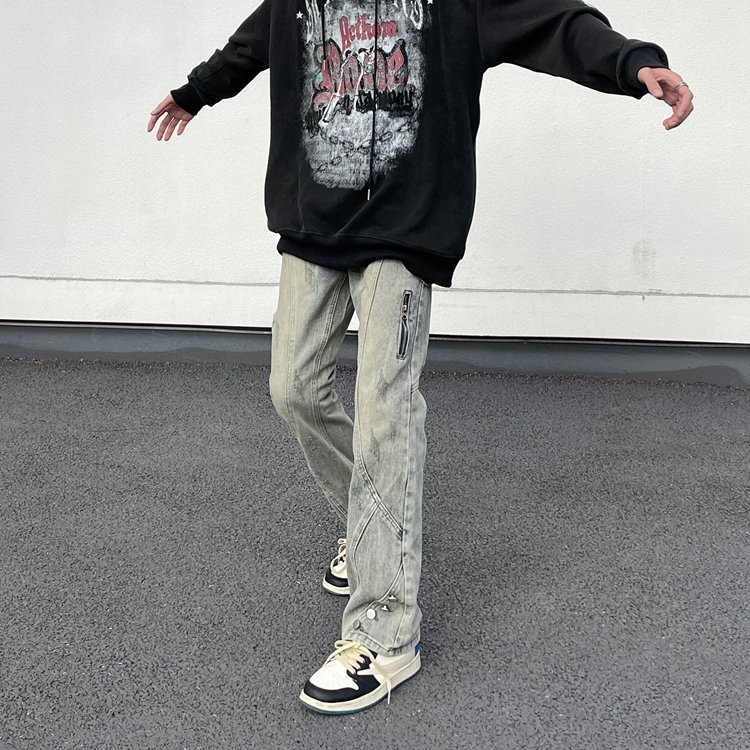 Мужские джинсы в стиле ретро с облегающими штанинами оптом из Китая