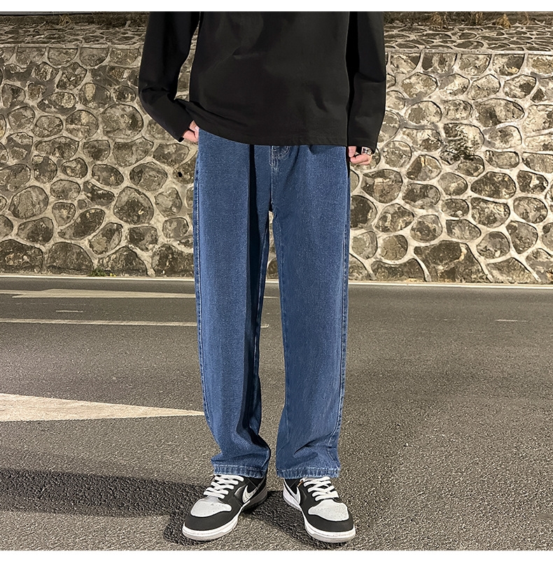 Широкие джинсы мужские в стиле Хонгконг весна оптом из Китая