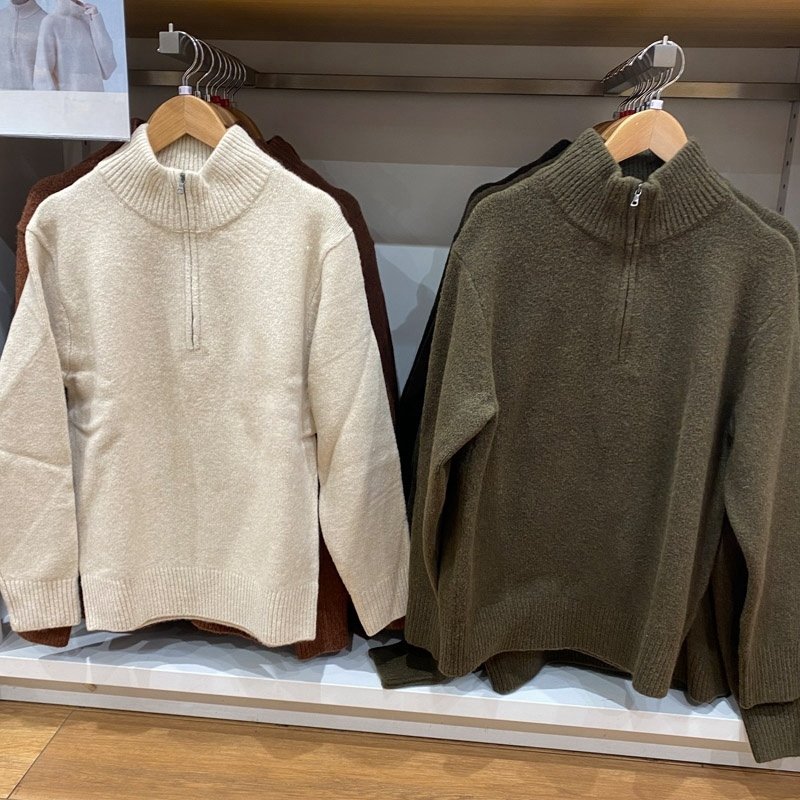 Пуловер с полувысоким воротником и длинным рукавом оптом