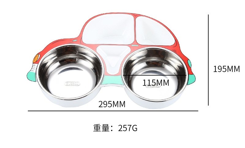 Детская тарелка из нержавеющей стали с разделением на секции оптом