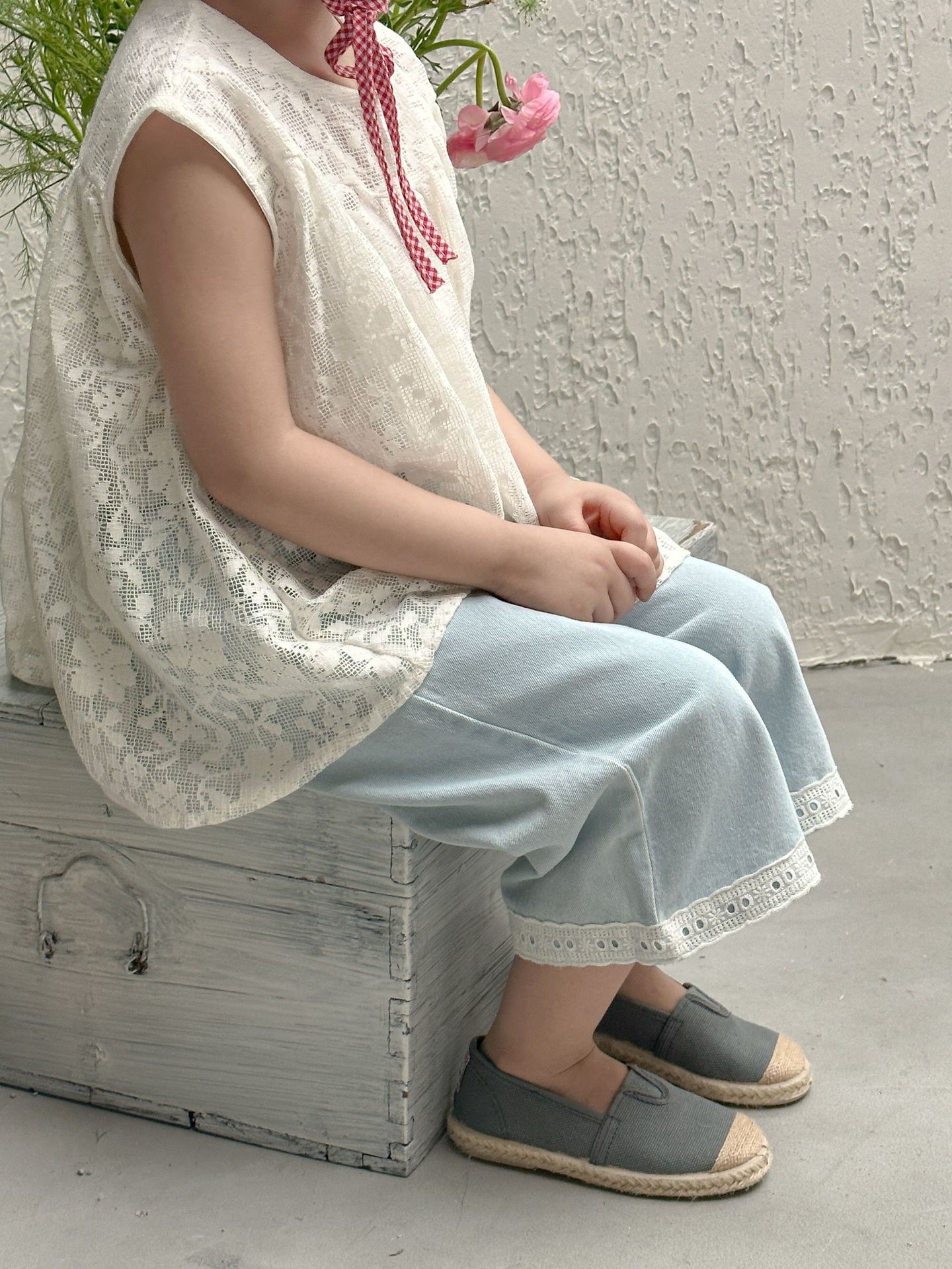 Детские джинсовые леггинсы 2024 лето оптом из Китая