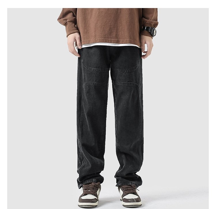 Черные джинсы прямого кроя оптом из Китая