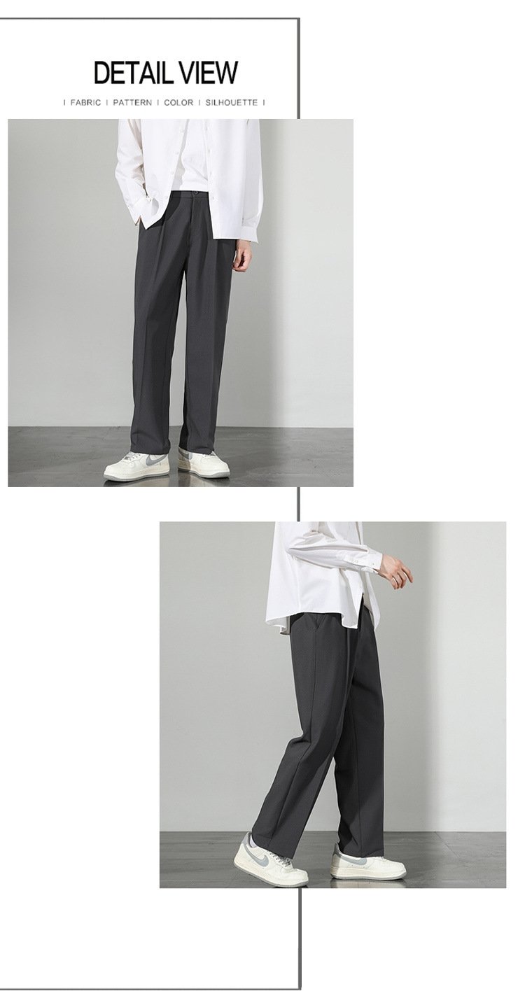 Летние мужские брюки прямого кроя с широкими штанинами оптом из Китая