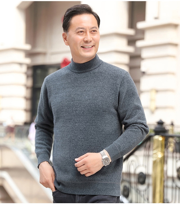 Мужской зимний свитер с утеплением и утолщенной вязкой оптом из Китая