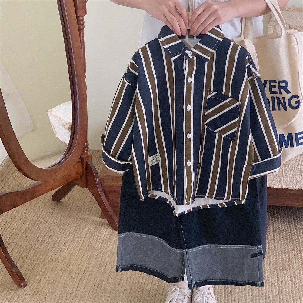 Детская куртка в полоску осенняя 2024 оптом из Китая