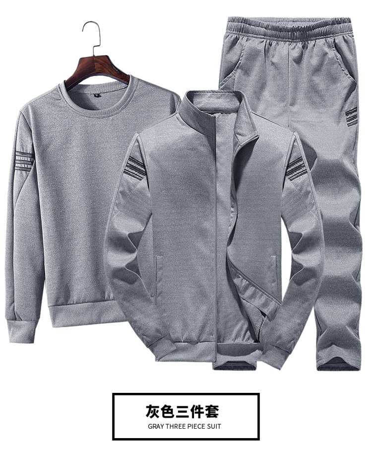 Кроссбордерный 2023 осенне-зимний новый молодежный корейский костюм мужской досуг спортивный костюм мужской трендовый трехкомпонентный оптом из Китая