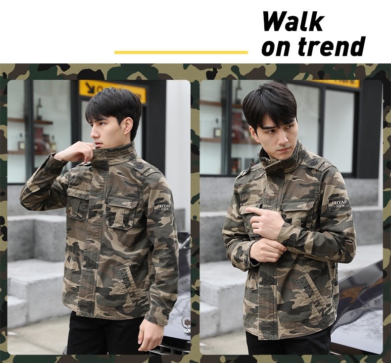 Мужская куртка военного стиля с камуфляжом оптом из Китая