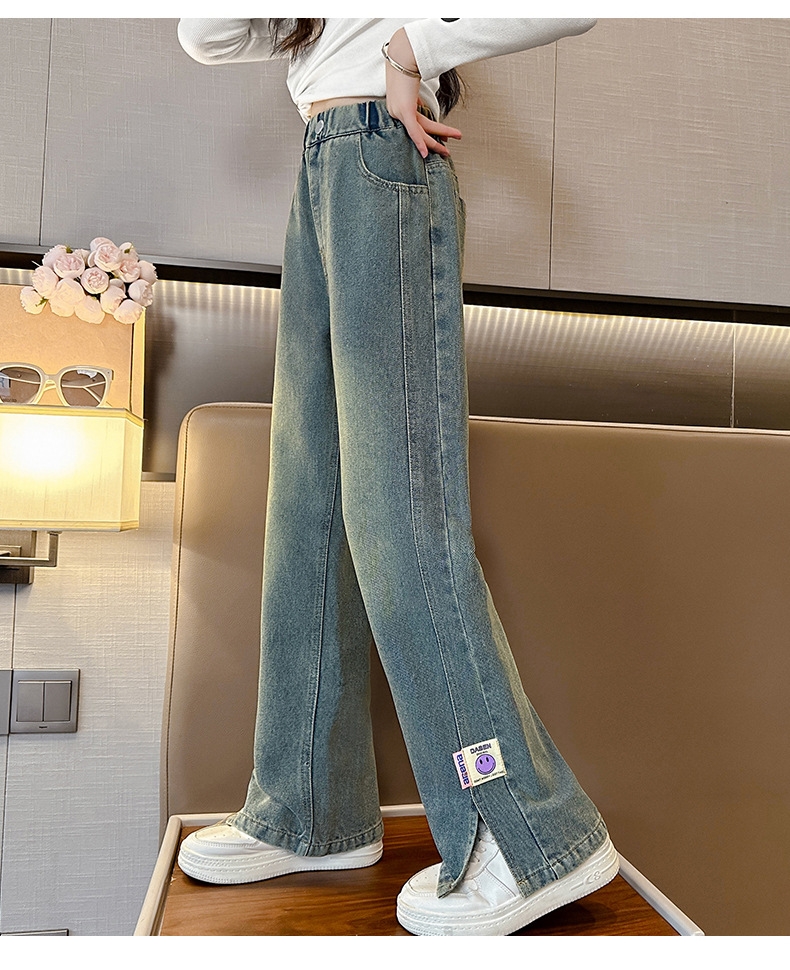 Джинсы для девочек с разрезом на китайском новом весенне-осеннем сезоне оптом из Китая