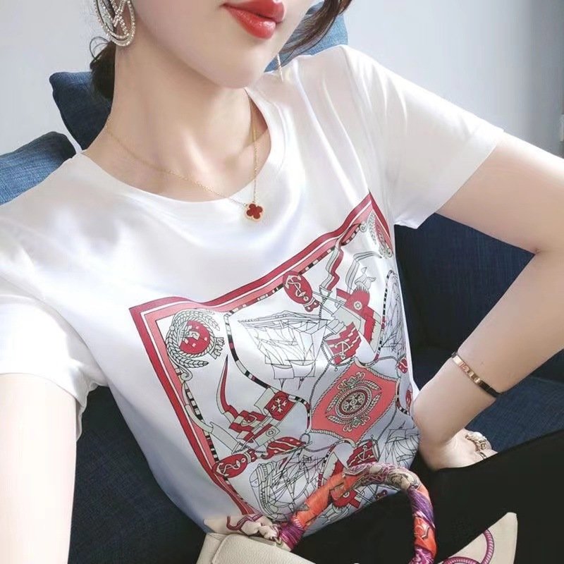 Футболка из искусственного шелка с коротким рукавом оптом