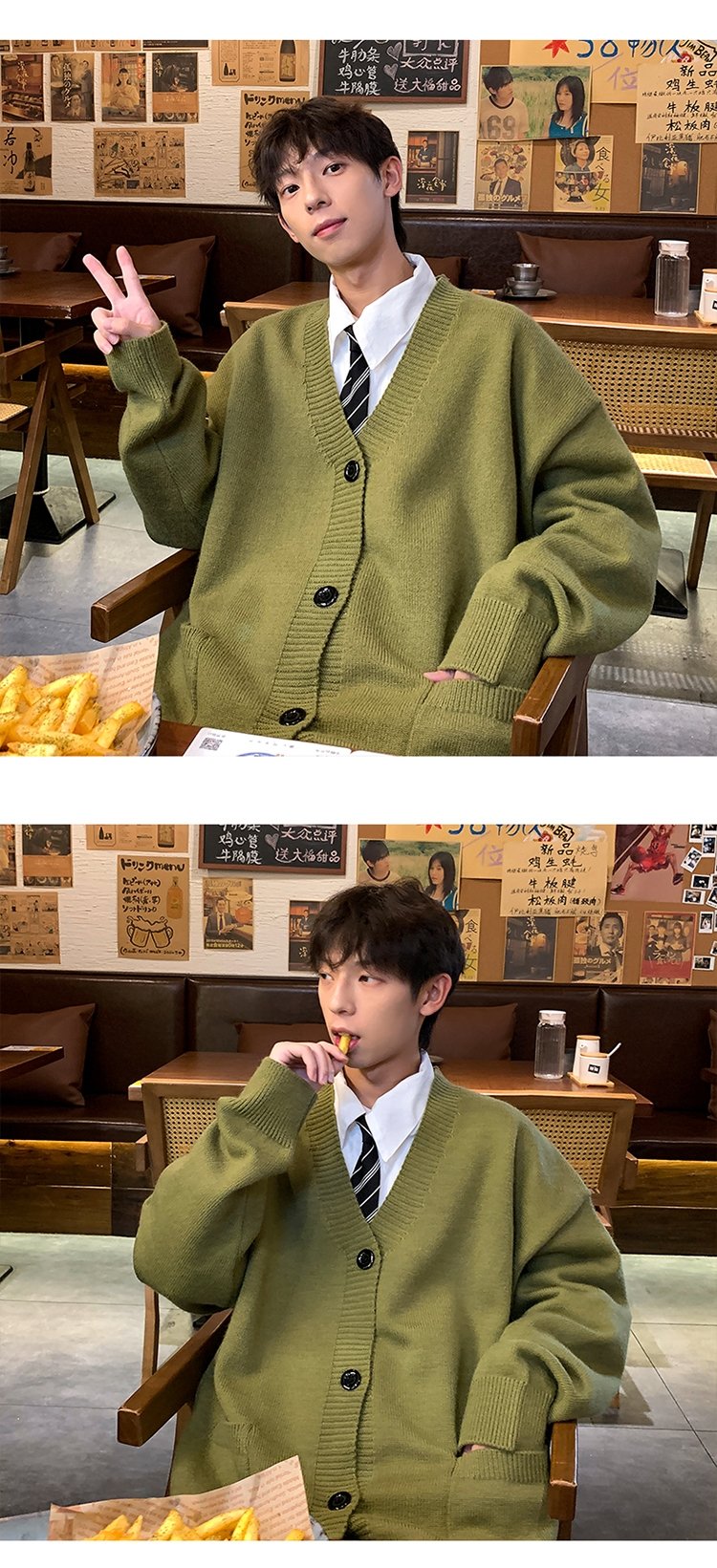 Мужской свитер V-образный вырез осенне-зимний японский ретро-ленивый вязаный свитер в стиле хип-хоп свободный наружный свитер оптом