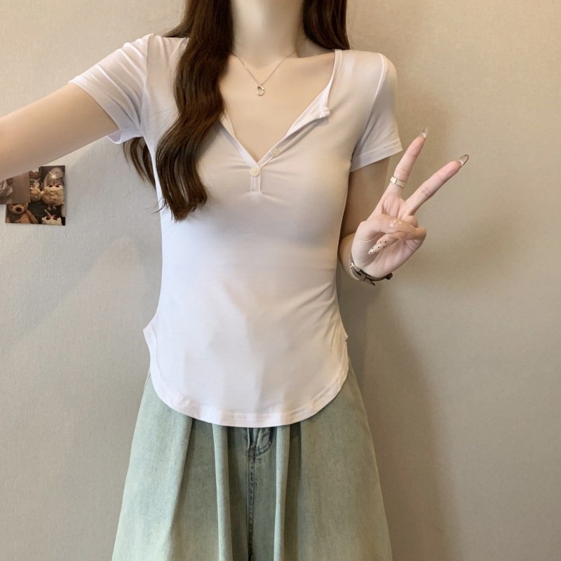 Футболка с коротким рукавом 2024 лето женская оптом