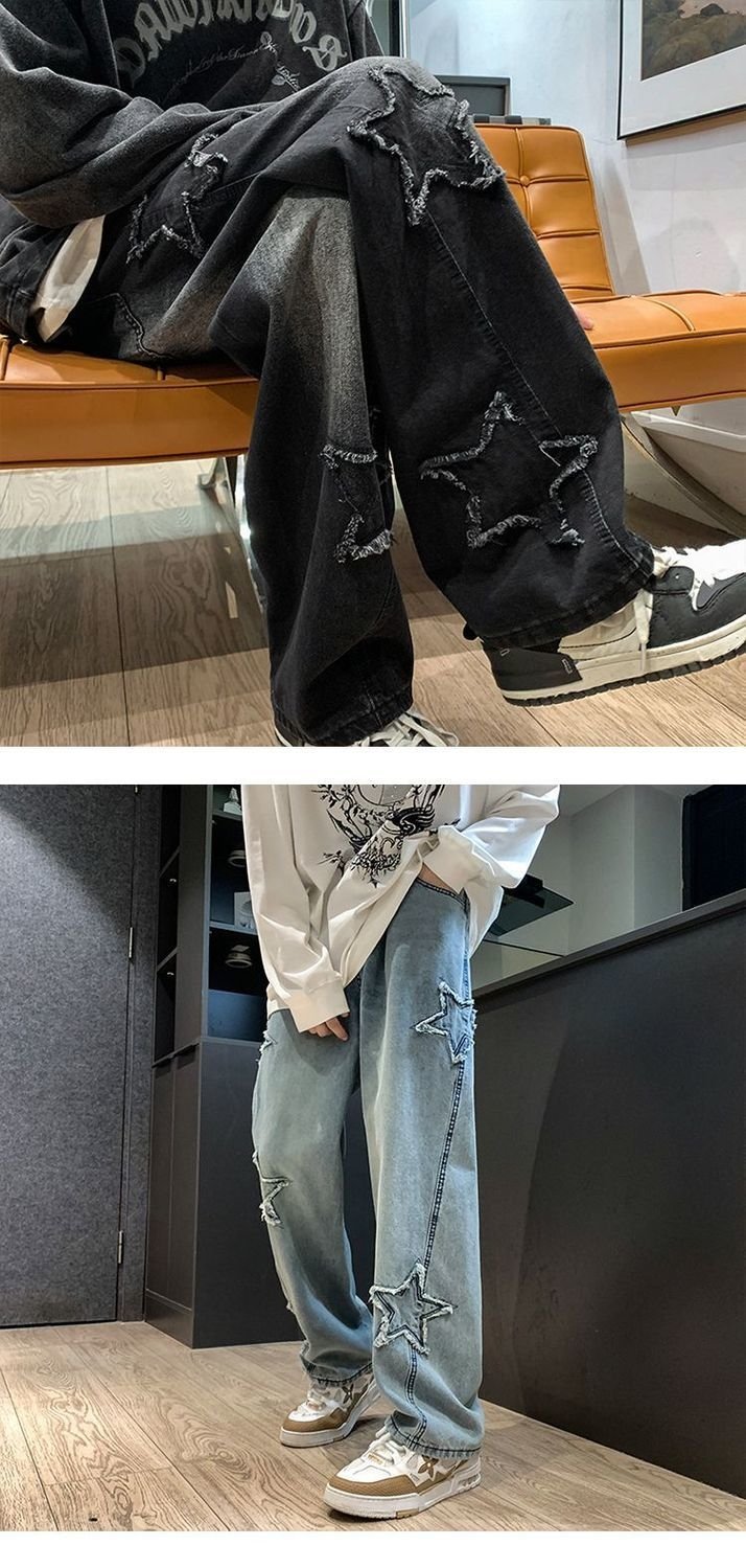 Мужские джинсы в стиле американской уличной моды оптом из Китая