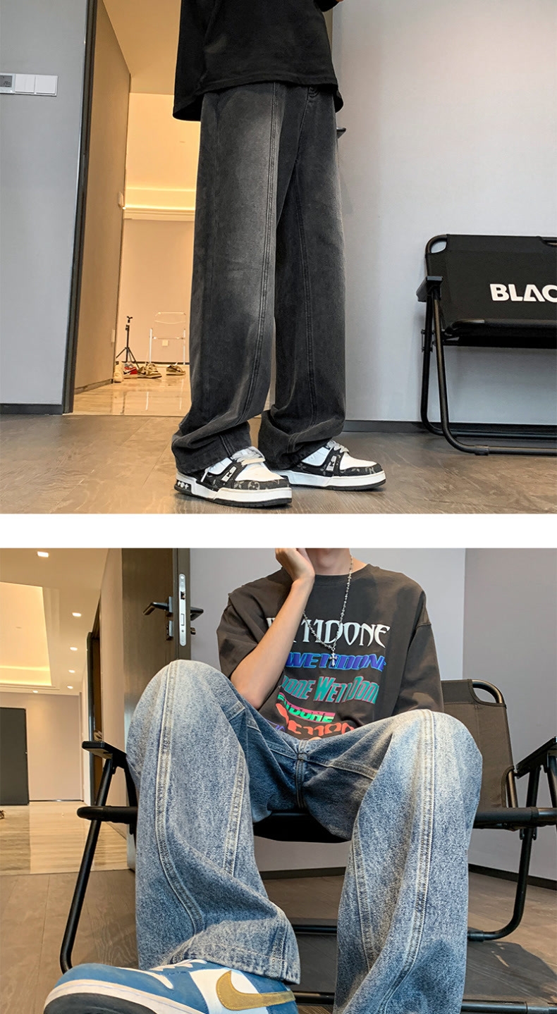 Мужские джинсы в стиле Vibe с черным градиентом оптом из Китая