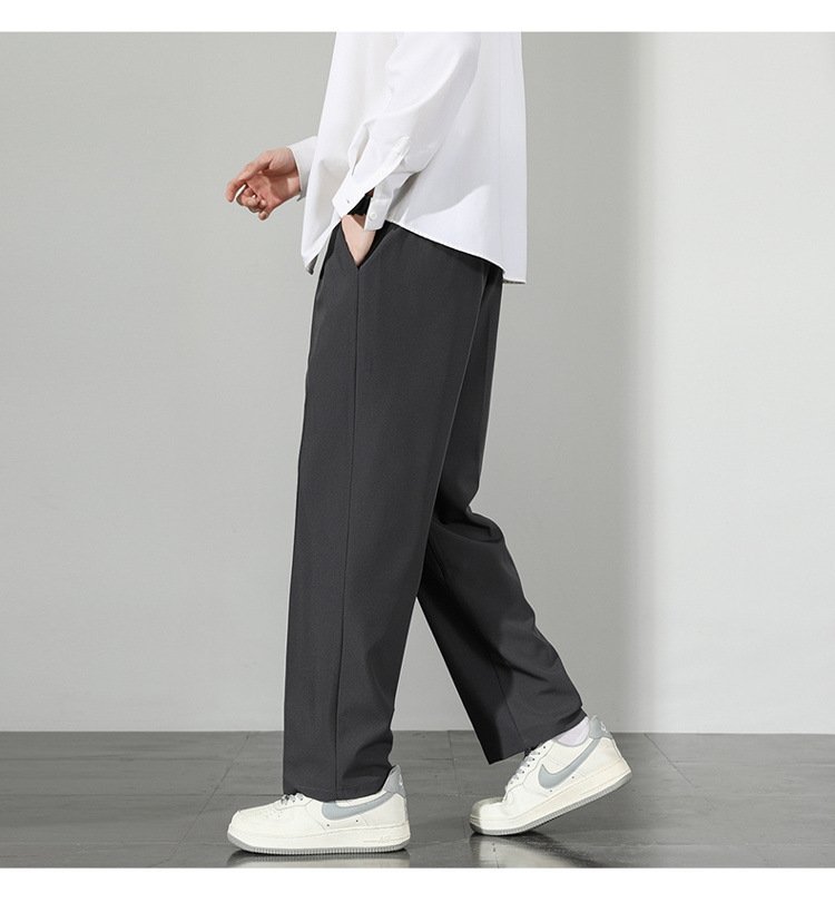 Летние мужские брюки прямого кроя с широкими штанинами оптом из Китая
