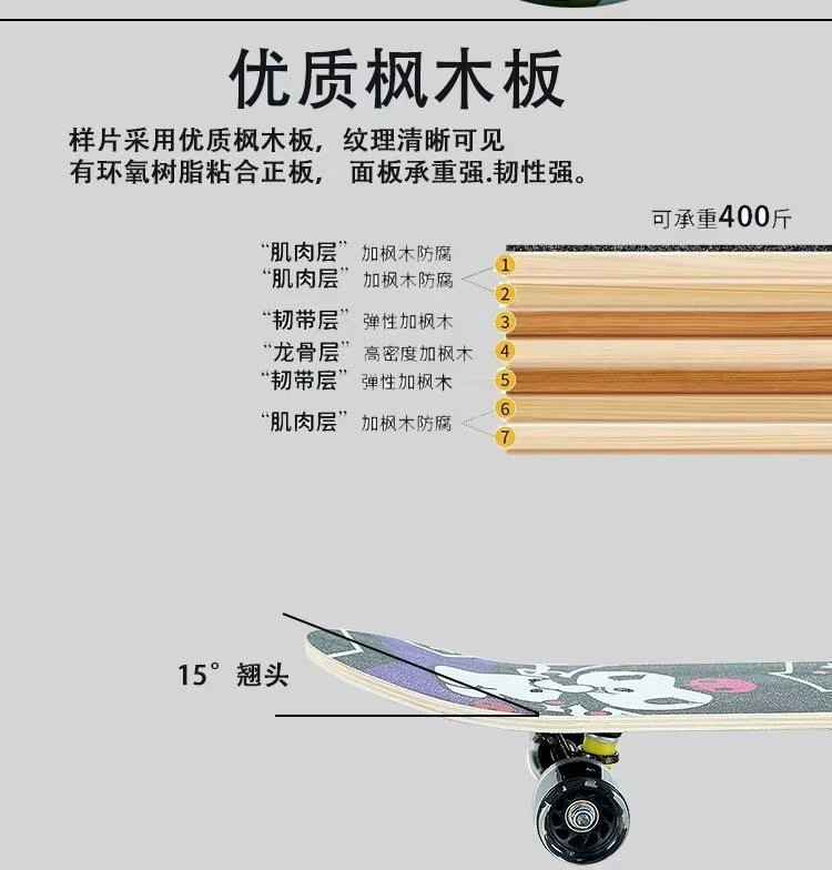 Детский скейтборд с четырьмя колесами оптом