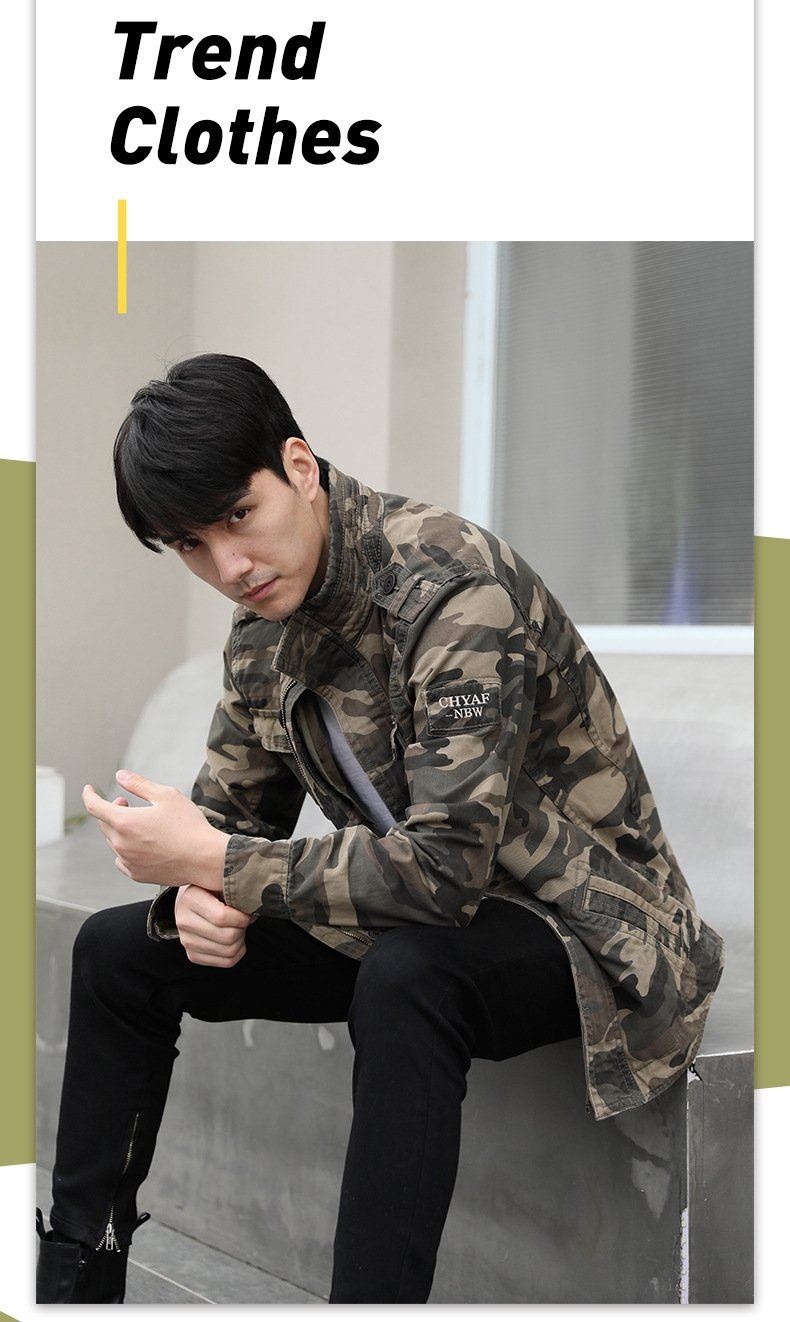 Мужская куртка военного стиля с камуфляжом оптом из Китая