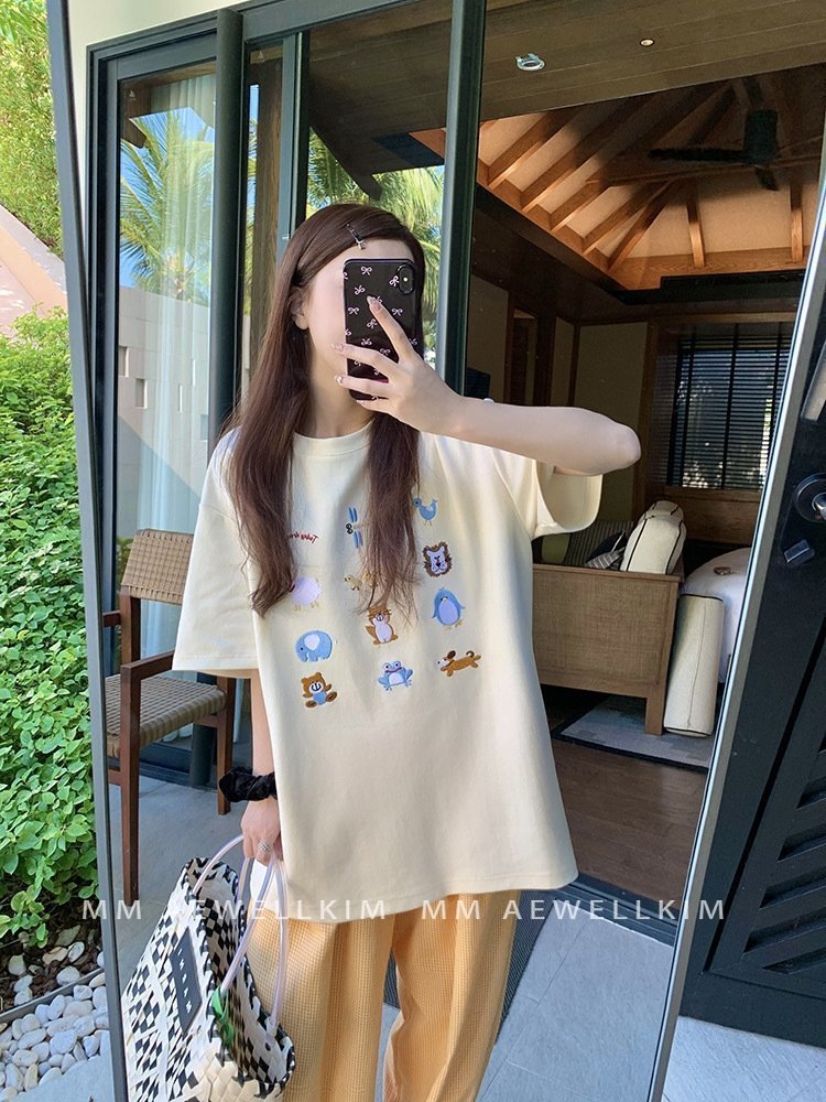 Женская футболка с коротким рукавом 2024 летней коллекции оптом