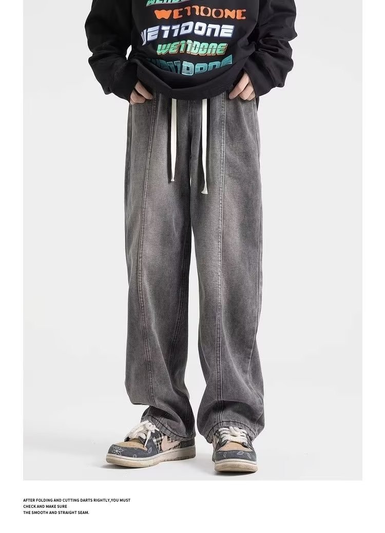 Джинсы мужские ретро-стиль прямые широкие брюки оптом из Китая